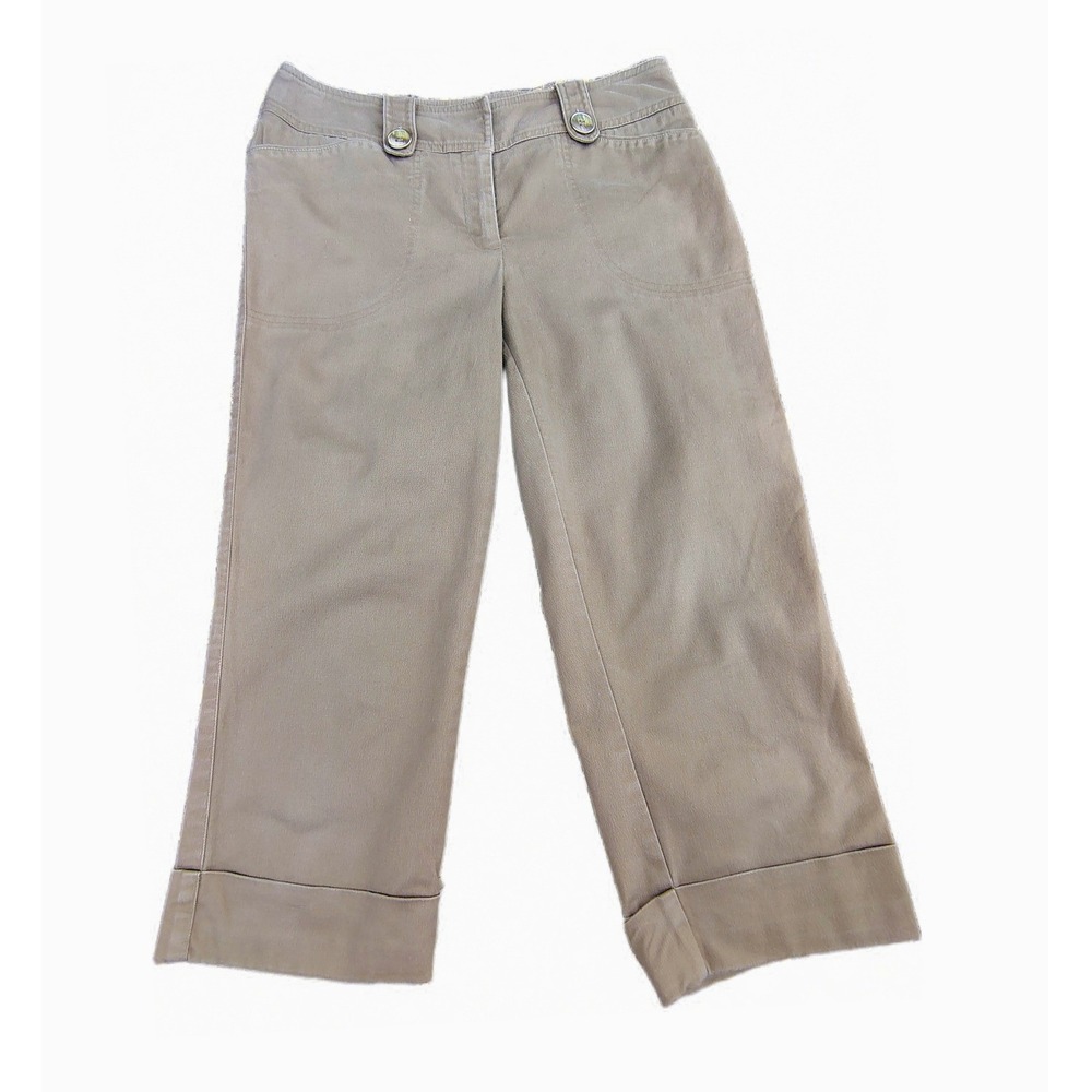 Tribal Womens Light Brown Capri Pants Size 4 Cotton Fall Neutral Minimalist